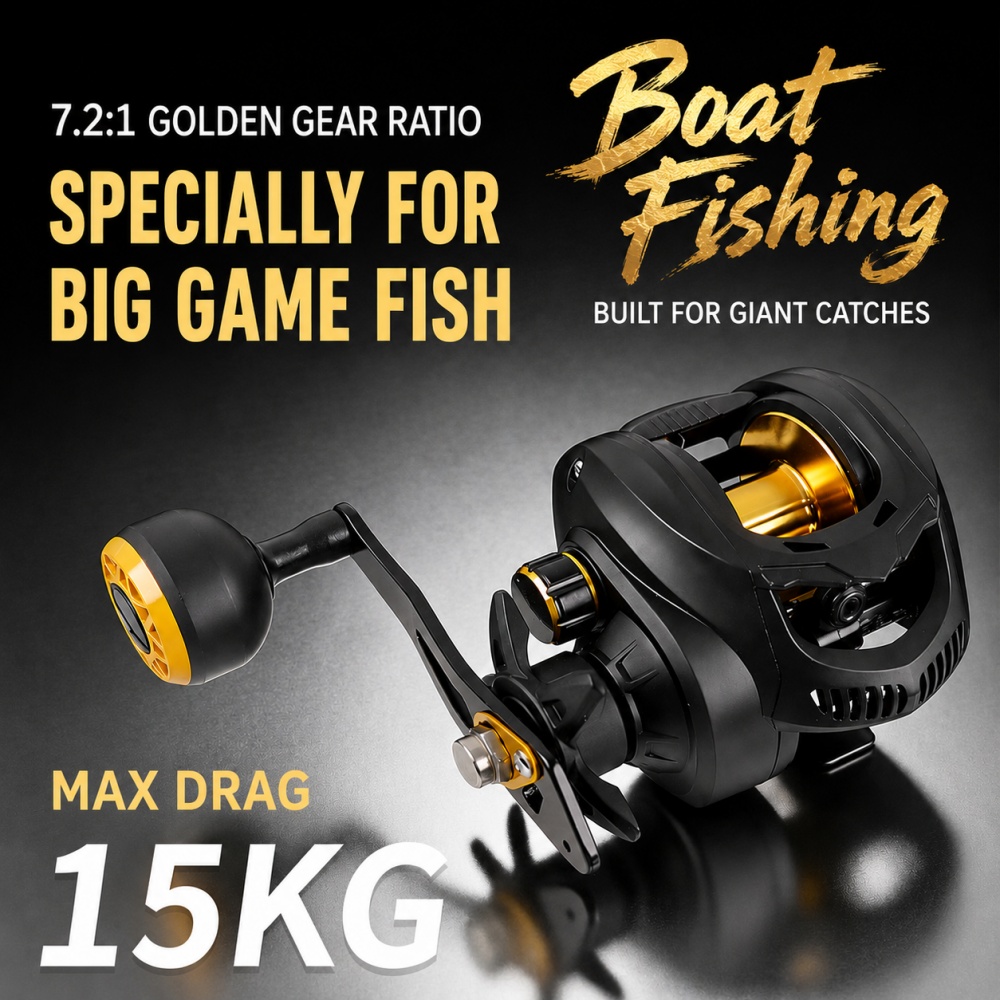 7.2:1 Heavy Duty Baitcasting R - Trolling Reel review and price